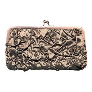😊3/$30 Ruffle clutch Season Of Glory Bronze & Rose Gold 9" × 5" NEW!